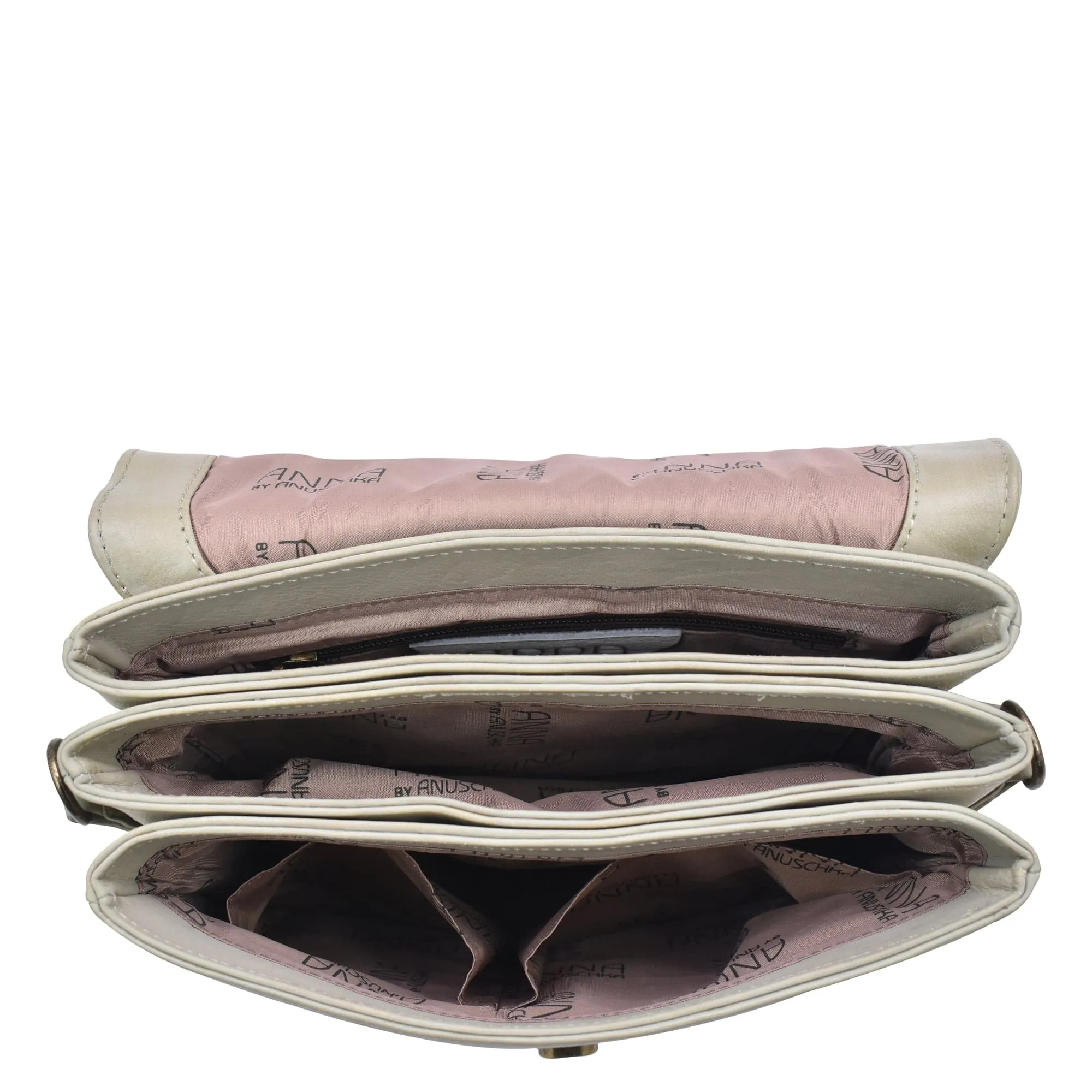 Triple Compartment Flap Crossbody - 8428