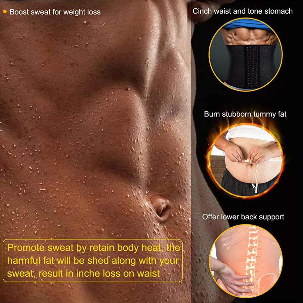 Waist Trainer Belt for Men  Fat Burning Shaper Workout Trimmer Band