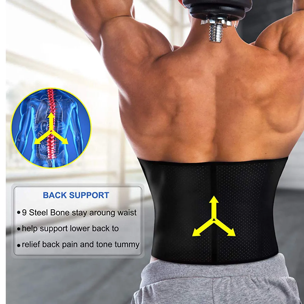 Waist Trainer Belt for Men  Fat Burning Shaper Workout Trimmer Band