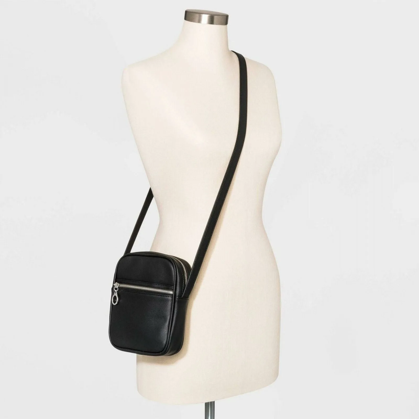 Wild Fable Women's Faux Leather Zip Closure Crossbody Bag