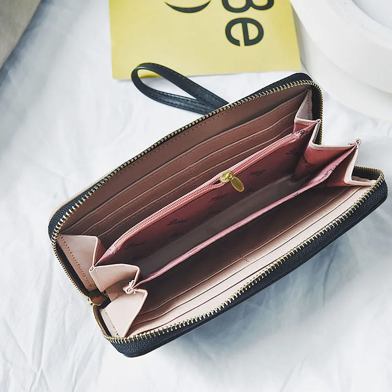 Women Long Zipper Luxury Brand Leather Clutch Wallets